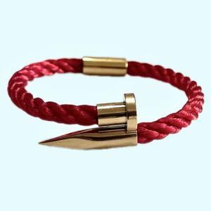 ファッションアクセサリー - ステンレス製マグネット式留め具付き編み込みナイロンロープブレスレット - 男女兼用 - Product Image 5