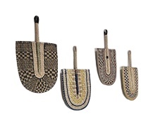 Éventail Artisanal BOHO Écologique en Herbe Naturelle Tressée à la Main, Décoration Murale pour Mariage et Maison, Éventail en Jonc de Mer pour Accrocher au Mur