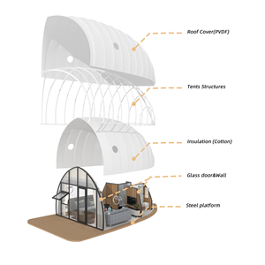 Tende a Campana di Lusso Impermeabili per Glamping sulla Spiaggia con Bagno per Hotel e Resort all'Aperto - Product Image 6