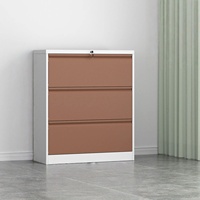 Armoire de bureau en acier blanc avec 3 tiroirs, type boîte à cartes à fixation rapide pour le rangement des dossiers de contrats de personnel