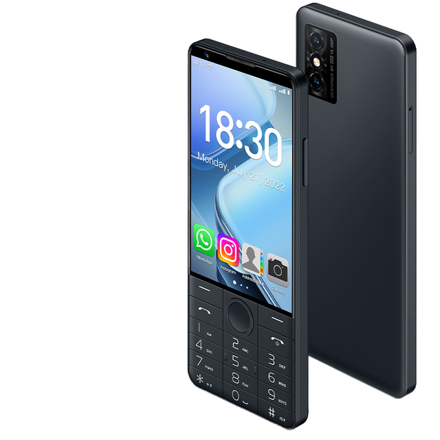 Multimedia DOOV R70 Device LTE Supported Spanish/German Dual SIM 16MP Camera 6G RAM Android 14 2600mAh Keypad Android Phone
