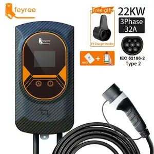 Feyree Manufacturer 85V-480V Charger EV Ride On Car Portable EV AC charger 22kw Type 2 IEC 62196-2 OCPP Wallbox EV Charger