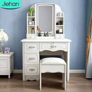 Phụ Nữ Bắc Âu Đồ Nội Thất Đơn Giản Ánh Sáng Sang Trọng Lưu Trữ Tóc Cao Trang Điểm Vanity Bàn Trang Điểm Phòng Ngủ Giá Rẻ Tủ Thiết Lập Với Gương