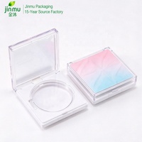 Boîtier compact pour poudre, emballage de maquillage, marque privée, emballage neutre en acrylique transparent, service personnalisé