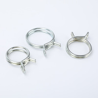 Collier de serrage métrique en acier inoxydable à double boucle pour tuyau de carburant automobile sans vis