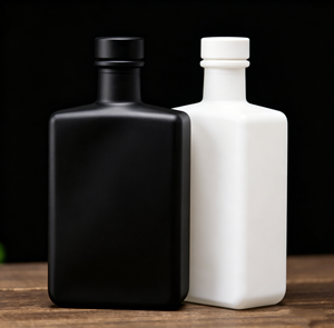 Bouteille de Luxe en <span class=keywords><strong>Verre</strong></span> Carrée/Rectangulaire à Base Lourde, Mini 200ml, avec Bouchon en Liège pour Whisky et <span class=keywords><strong>Tequila</strong></span> Premium - Product Image 1
