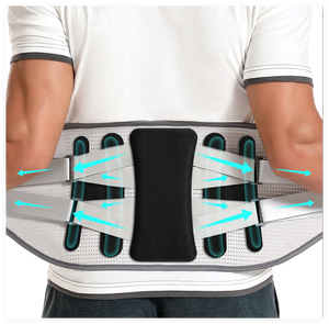 Soporte Lumbar Ajustable de Doble Tirante de la Fábrica HKJD, Férulas de Acero, Cinturón de Soporte para la Espalda para Aliviar el Dolor Lumbar - Product Image 2
