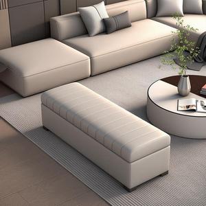 Banc de rangement rectangulaire moderne rembourré avec pieds robustes pour salon, chambre, entrée, couloir - Product Image 3