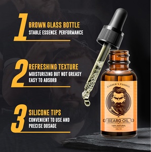 Huile de barbe pour hommes crème à raser adoucissante ensemble de soins de la barbe réparation des pointes fourchues - Product Image 5