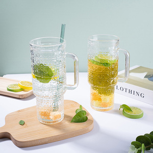 Vaso de Vidrio Transparente Personalizado para Bebidas Frías, <span class=keywords><strong>Cerveza</strong></span> o Jugo de Frutas, 500 ml, con Asa - Product Image 3