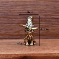 Figurine de chat magique en laiton pur, décoration de bureau artisanale