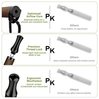 Kit Collier Respiratoire en Métal Noir avec Cœurs d'Aromathérapie 9 Saveurs, Brosse de Nettoyage de Chaîne, Coffret Cadeau – Ensemble Anti-Tabac et Anti-Anxiété