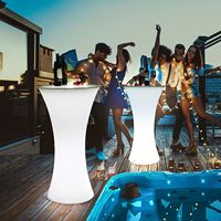 Meubles de location LED, éclairage extérieur, discothèque, bar à cocktails haut de gamme, meubles de table et de chaises, table ronde LED pour événements et fêtes