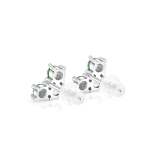 S925 silver setting natural A-grade jadeite <b>emerald</b> heart-shaped earrings, icy-grade earrings, jadeite women's jewelry piece - Product Image 2