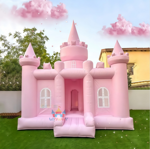 Château gonflable rose facile à installer avec toboggan et piscine à balles, en PVC durable, <span class=keywords><strong>pour</strong></span> mariages, divertissement en plein air, équipement <span class=keywords><strong>de</strong></span> jeu sûr <span class=keywords><strong>pour</strong></span> les enfants - Product Image 4