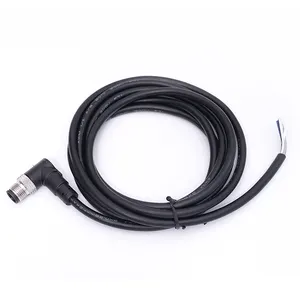 M12 Connector Wire Harness Processing Elbow 5-pin With Wire Core Waterproof Joint Board Front Installation Female Seat