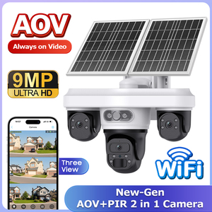 AOV 9MP Solar Security <b>Camera</b> 360° PTZ WiFi 4G Three View Night Vision Waterproof Outdoor <b>Camera</b> with iCSee App - Product Image 5