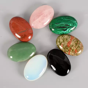 Piedra de Ágata Malaquita Natural Tallada en Forma Ovalada, Cristal Tallado, Artesanía para Decoración del Hogar, Regalo de Boda - Product Image 2