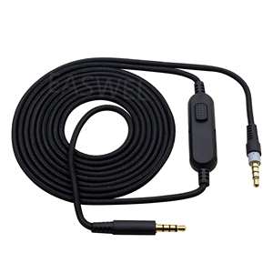 Black Audio Cable 3.5mm Aux Volume Control Inline Mute for <strong>HyperX</strong> <strong>Cloud</strong> <strong>Alpha</strong> - Product Image 1