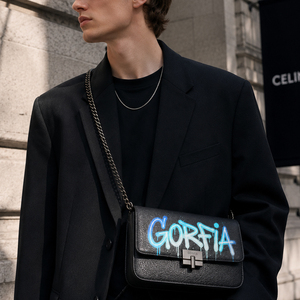 Bolso bandolera de gran capacidad con cadena, de cuero PU estampado, con logotipo personalizado, estilo vintage, conjunto de bolso mensajero de diseñador. - Product Image 1