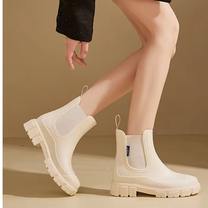 Giày bốt nữ kiểu mới chống thấm nước, cổ ngắn, miệng chun, chống trơn trượt, dùng được trong nhà và ngoài trời, chất liệu <span class=keywords><strong>PVC</strong></span>, thích hợp cho mùa hè và mùa đông - Product Image 2