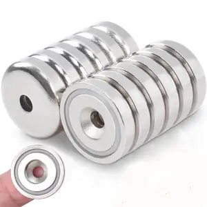 Super Strong Round Cup Neodymium Magnets Heavy Duty Ring Hole With Screws Countersunk Pot Magnets For Kitchen Tools Hanging