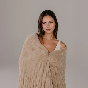 بطانية أرنب فقاعية مخططة بقطع مرجحة مزدوجة الجانب دافئة سميكة 1000 جم/متر مربع من الفرو الصناعي - Product Image 6