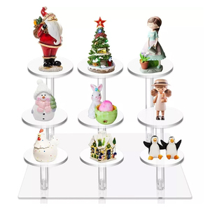 Soporte de exhibición de adorno de Navidad de acrílico personalizable de 9 columnas, soporte de encimera de PMMA pulido para estantes de exhibición de cupcakes - Product Image 1