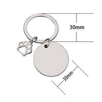 Porte-clés personnalisé en métal rond, nouveau, impression laser couleur, électrodéposition, matériau vierge, cadeau de vacances, gravure de porte-clés