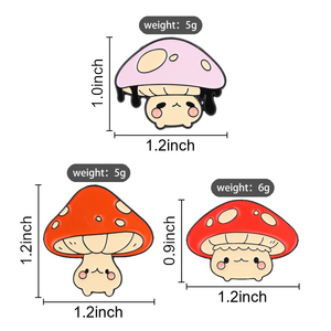 Set Pin Enamel Jamur Kawaii Lucu, Bros Jamur Kartun Menggemaskan Untuk Dekorasi Tas Ransel - Product Image 6
