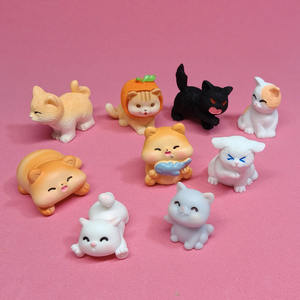 Toptan kedi minyatür hayvan karikatür bahçe Dollhouse ev dekor reçine oyuncaklar plastik zanaat saç tokası asma DIY aksesuarları - Product Image 6