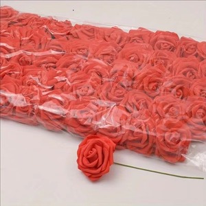 Paquete de 50 Cabezas de Rosas Artificiales Blancas de PE con Tallo, para Manualidades, Ramos, Decoración de Bodas y Fiestas, Suministros para Scrapbooking - Product Image 2
