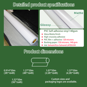 Rouleau de <span class=keywords><strong>vinyle</strong></span> PVC écologique auto-adhésif, finition mate brillante, résistant à l'eau et aux UV, 120 microns, impression numérique, publicité - Product Image 4