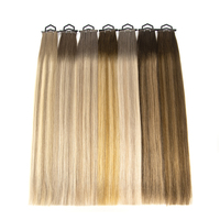 Extensions de cheveux humains vierges russes Remy bruts Super Double Drawn avec micro-anneaux invisibles en silicone et trame à perles XO