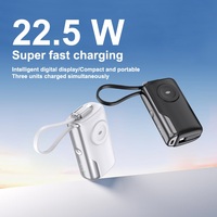 Chargeur sans fil TDX TW4 avec charge magnétique rapide, affichage numérique, sortie 15W et 20W, entrée Type-C, support de batterie Li-polymère