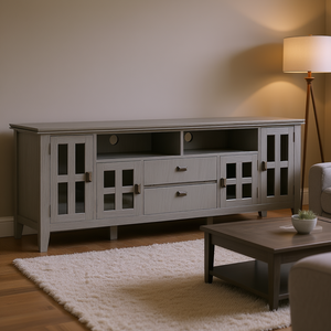 Mobile Porta TV Artigianale da 72 Pollici, Design Moderno Elegante in Grigio Nebbia, Arredamento per Soggiorno - Product Image 2