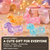Jouet Squishy Teckel Personnalisé OEM, Vente en Gros, TPR à Remontée Lente, Chien Saucisse Pailleté, Jouet Anti-Stress à Presser, Cadeau pour Distributeurs