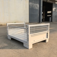 Conteneur de palettes empilable en treillis métallique pliable multifonctionnel pour entrepôt industriel, stockage, transport et préparation de commandes