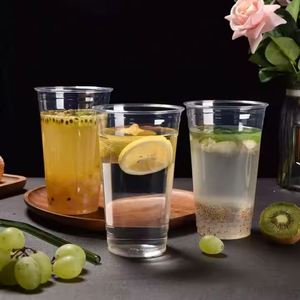 Gobelets en plastique PET transparents personnalisés de 98 mm avec couvercles, logo imprimé, pour crème glacée, jus, vodka, lait, yaourt, tailles 12/14/16/18/20/24 oz, vente en gros - Product Image 4