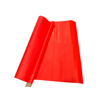 Drapeau de sécurité en vinyle de couleur orange et rouge avec poteau en bois pour camion lourd