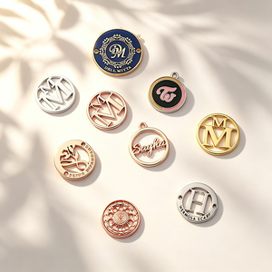 Custom Metal Round Garment <b>Tags</b> Embossed Logo Label for Clothing Accessories - Product Image 3