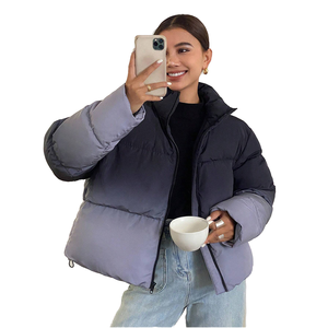 Custom Women's Waterproof Puffer Jacket Winter <b>Down</b> <b>Feather</b> Coat Water Resistant Travel Bubble Jacket Lightweight Warm - Product Image 1