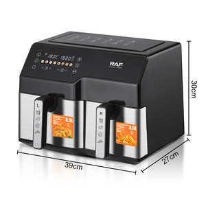 2025 nuevo electrodoméstico de cocina doble dos zonas dobles 2 cesta pantalla LCD pantalla táctil freidora de aire Digital inteligente - Product Image 2
