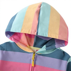 Wholesale Direct Factory OEM Girl's Full Zip Up 100% Cotton 280 GSM Sweatshirts Hooded Tie Dye Rainbow Print <b>Hoodies</b> for <b>Toddler</b> - Product Image 3