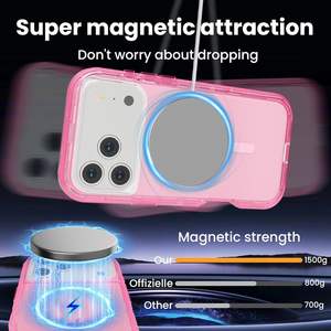 Follaroma pour 17 <span class=keywords><strong>Pro</strong></span> <span class=keywords><strong>Max</strong></span> Étui magnétique transparent à double couche pour anneau Protection robuste anti-chute et antichoc 6.9 - Product Image 3