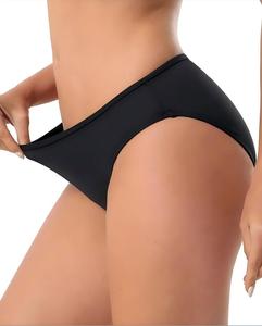 Maillot de bain 8 couleurs uni taille basse, 4 couches, flux abondant, anti-fuite, étiquettes personnalisées, OEM, nylon, élasthanne, protection solaire, fabrication usine - Product Image 5