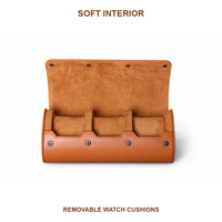 Boîte de rangement pour montres en PU, 1/2/3 emplacements, résistante à l'eau, durable, légère, portable, pour les voyages