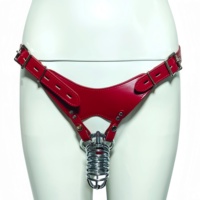 Dispositivo de Fijación Multifuncional Ajustable de Cuero para Ropa Interior, con Bloqueo de Falsa Virginidad y Ovótono Vibrador, para Uso SM