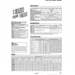Cilindro de varilla doble SMC Pneumatics, piezas neumáticas de alta calidad, - Product Image 1