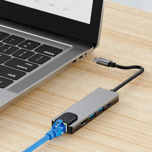 <span class=keywords><strong>5</strong></span> in 1 yerleştirme istasyonu tip C HD uyumlu RJ45 <span class=keywords><strong>Ethernet</strong></span> 100M Dock USB Hub 3 0 2.0 3.0 konsantratörü uzatma adaptörü - Product Image 5